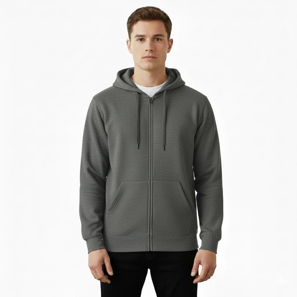 CVC 9 oz Heavy Duty Unisex Cut Zipper Pullover Hoodie