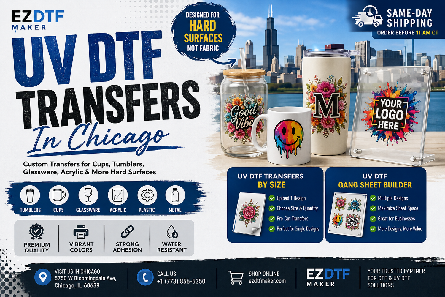 Where to Buy UV DTF Transfers in Chicago for Cups, Tumblers & Hard Surfaces