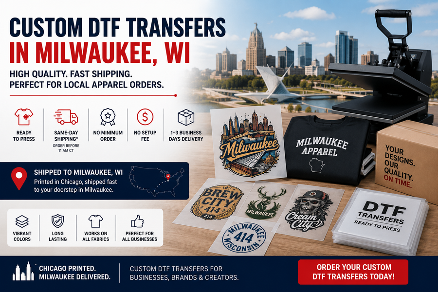 Where to Buy Custom DTF Transfers in Milwaukee, WI for Local Apparel Orders