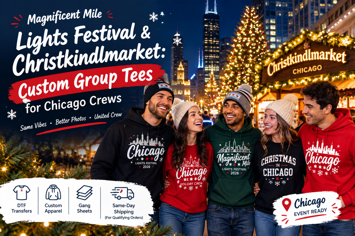 Magnificent Mile Lights Festival & Christkindlmarket: Custom Group Tees for Chicago Crews