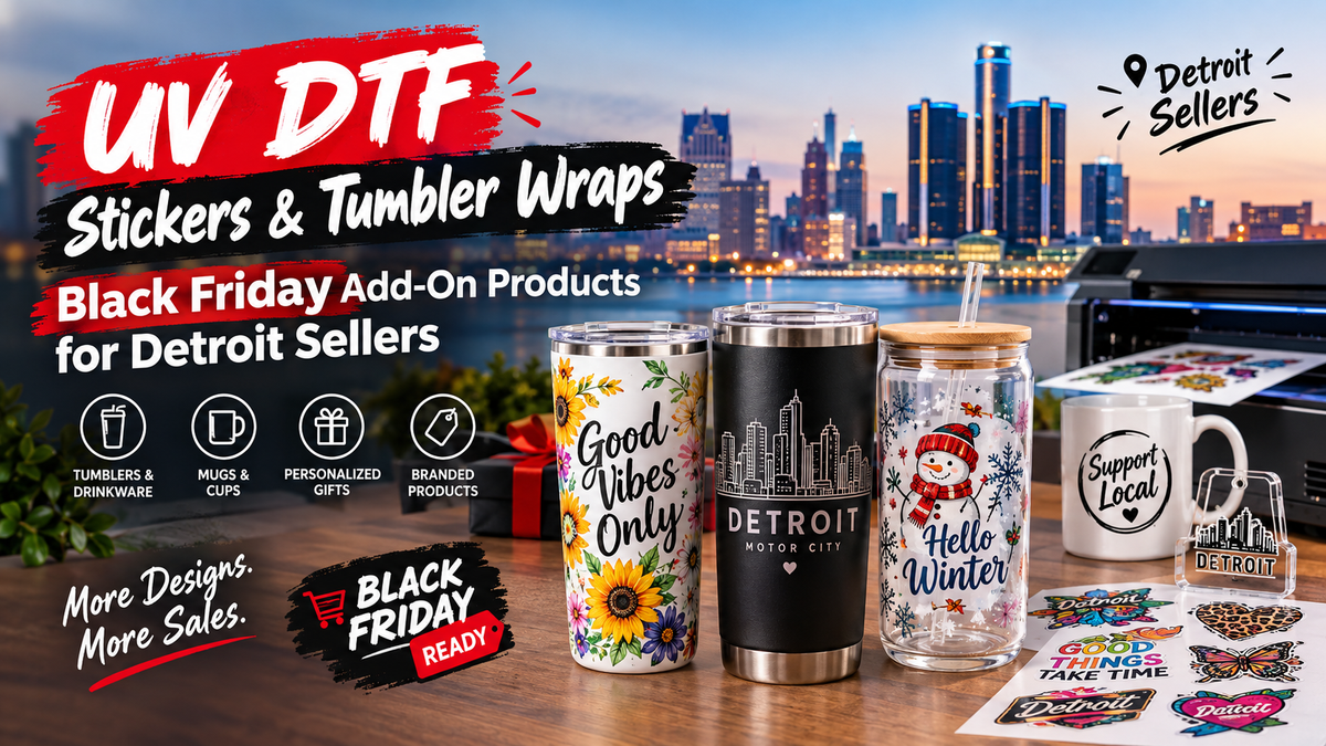 UV DTF Stickers & Tumbler Wraps: Black Friday Add-On Products for Detroit Sellers