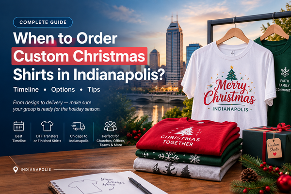 Custom Christmas Shirts in Indianapolis: Order Timeline for Offices, Churches & Teams