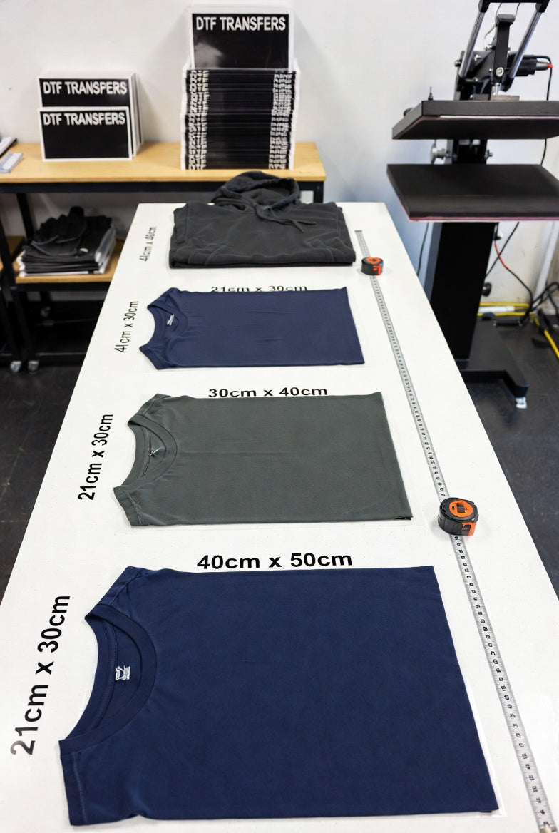 DTF Transfers Size Chart Perfect Fit for Any Garment EZDTFMaker