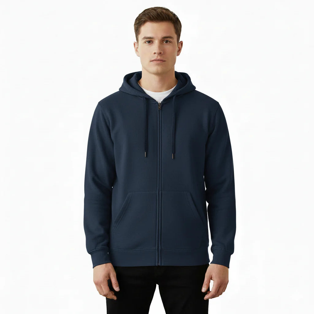 CVC 9 oz Heavy Duty Unisex Cut Zipper Pullover Hoodie